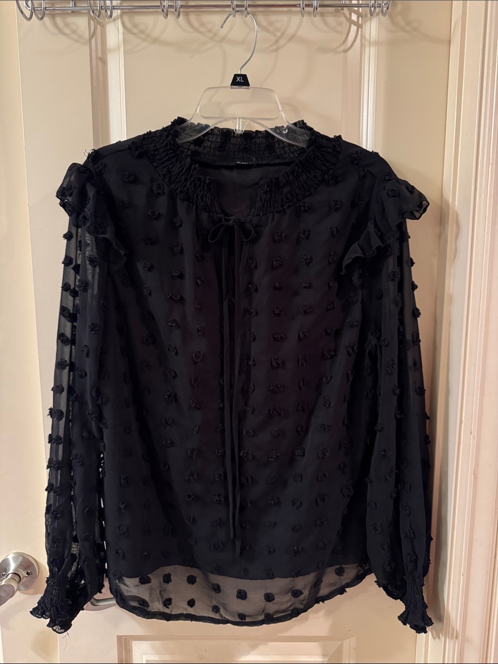 Sheer Sleeves Dot Top